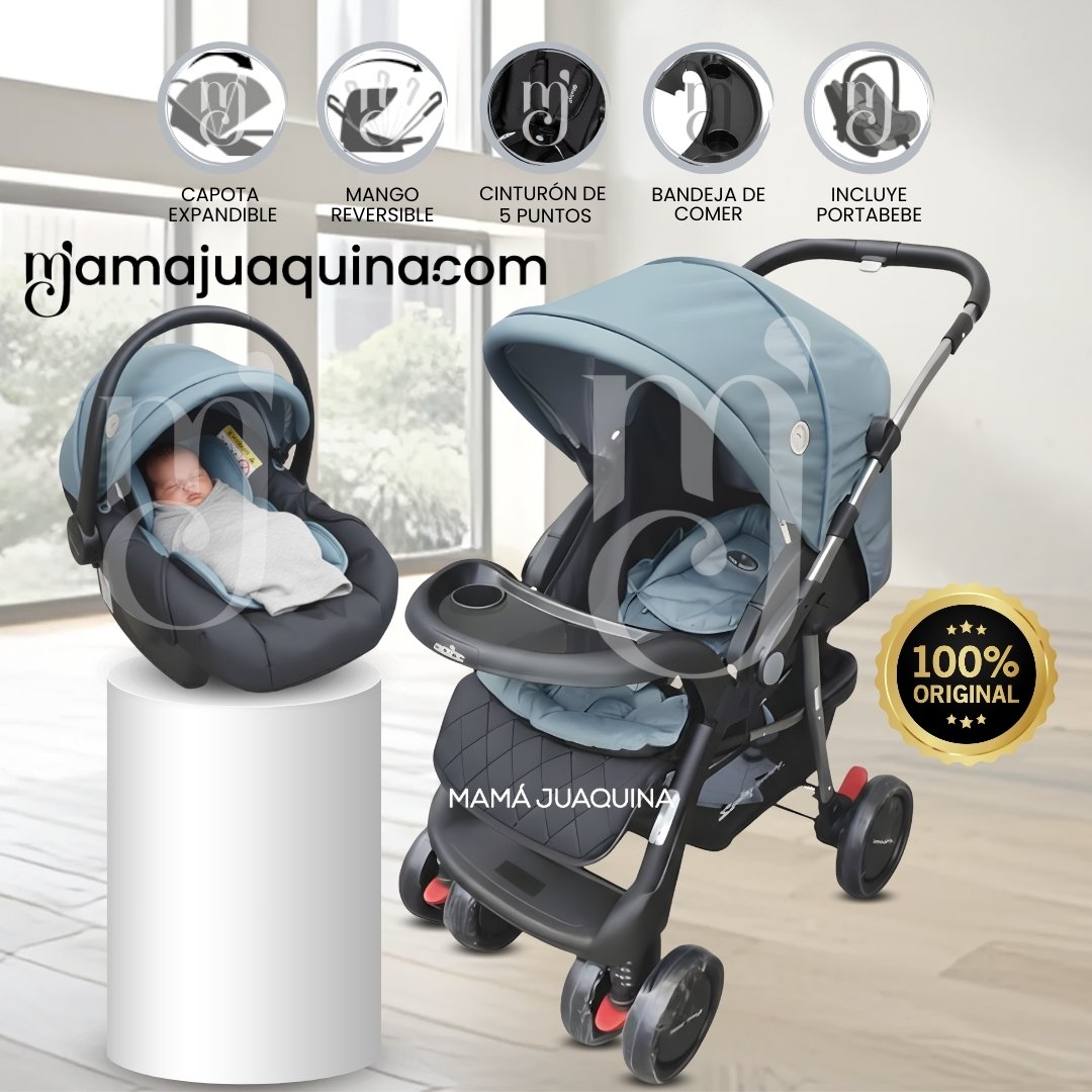 COCHE CUNA TRAVEL SYSTEM «SWEET GARDIAN» CON PORTA BEBÉ LIGHT BLUE - 1