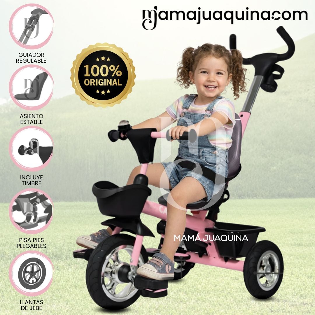 TRICICLO GUIADOR 2 EN 1 «BOOTH» EDICIÓN LIMITADA LIGHT PINK - 1