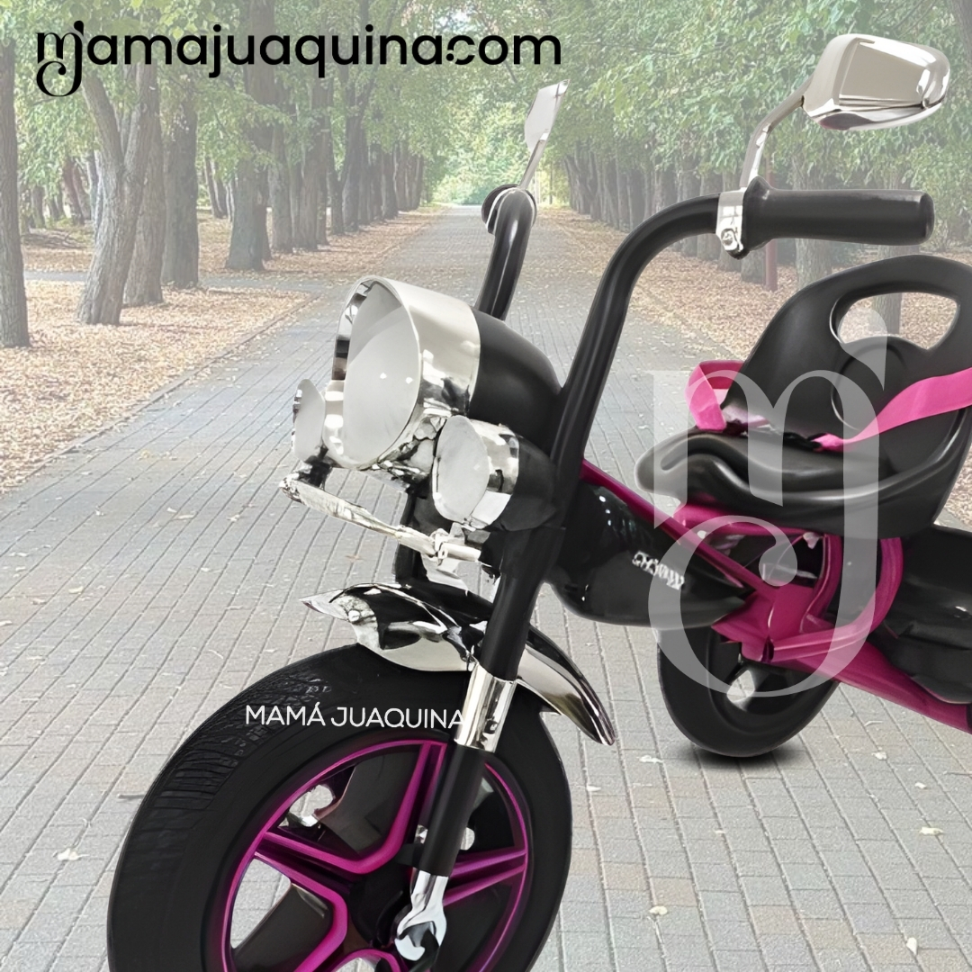 TRICICLO CHAVITO MUSICAL «CHOPPEER» CON BLUETOOTH FUCSIA - 3