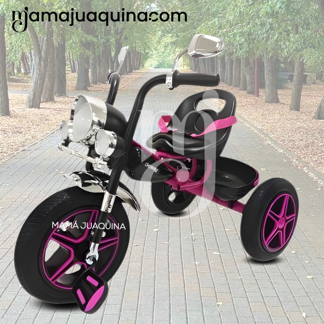 TRICICLO CHAVITO MUSICAL «CHOPPEER» CON BLUETOOTH FUCSIA - 5