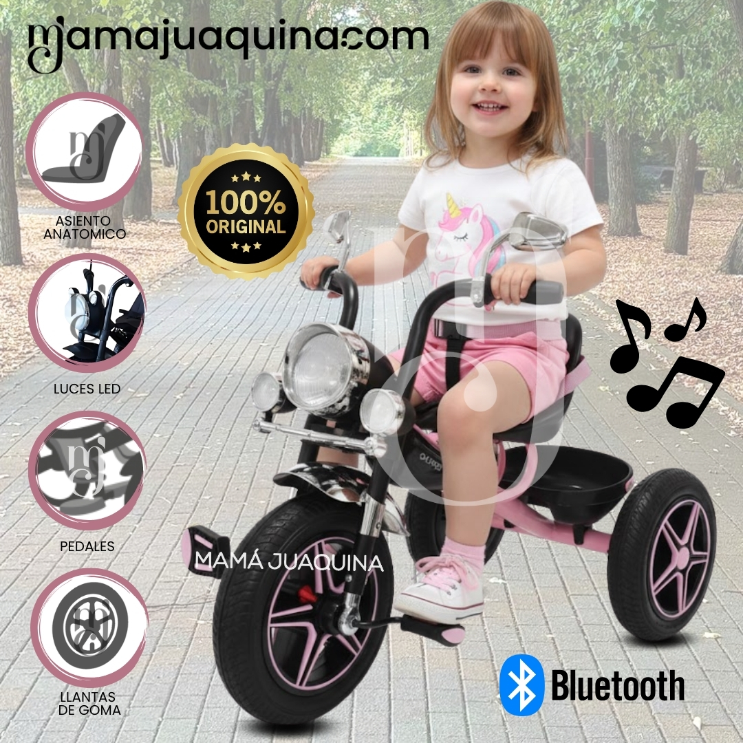 TRICICLO CHAVITO MUSICAL «CHOPPEER» CON BLUETOOTH LIGHT PINK - 1