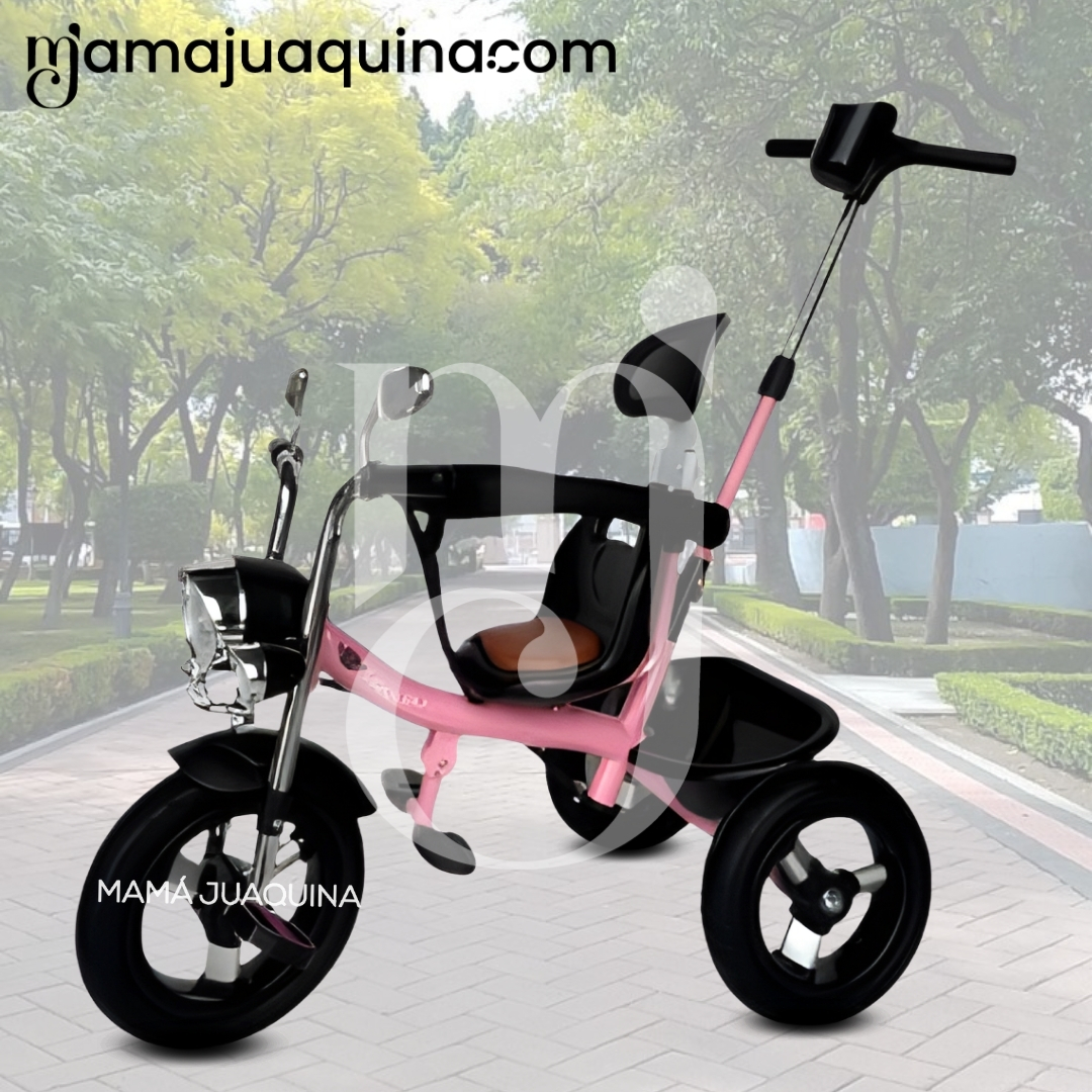 TRICICLO CHAVITO CON GUIADOR «YARLEY» MUSICAL PINK - 5