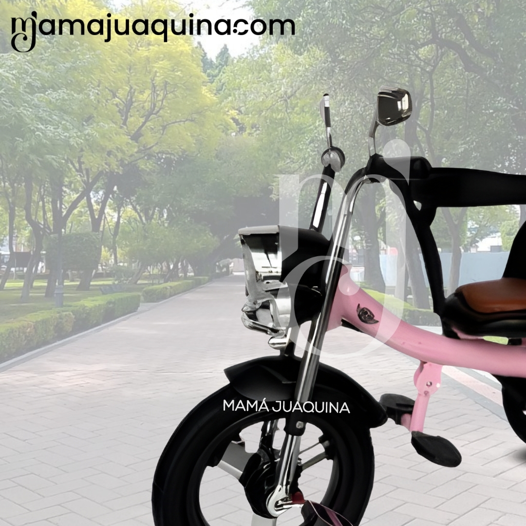 TRICICLO CHAVITO CON GUIADOR «YARLEY» MUSICAL LIGHT PINK - 2