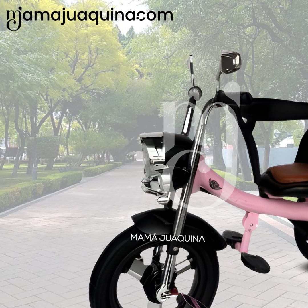 TRICICLO CHAVITO CON GUIADOR «YARLEY» MUSICAL LIGHT PINK - 3