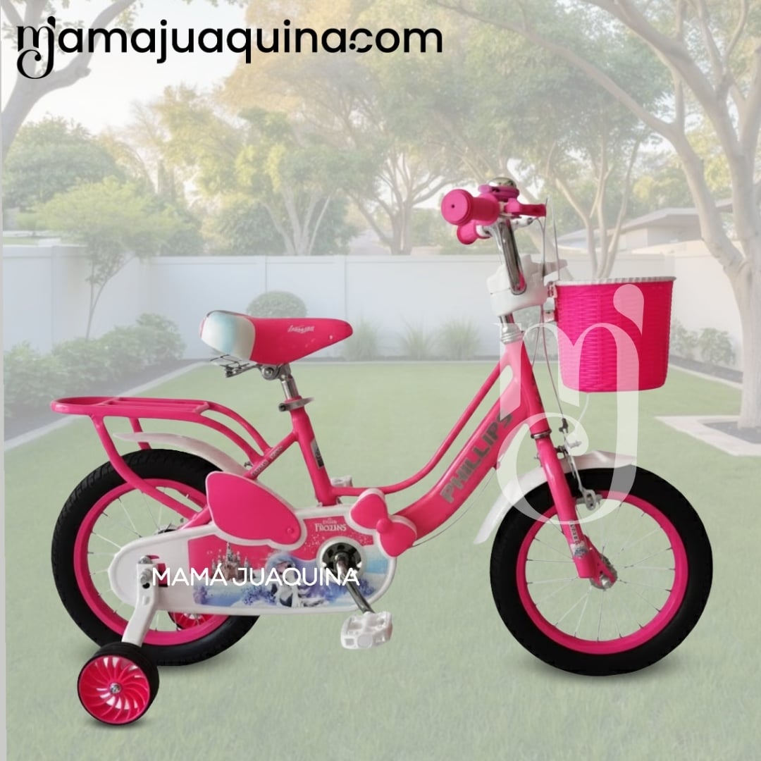 BICICLETA CAMPERA ARO 12 «CUTIE» CON CANASTA DARK PINK - 2