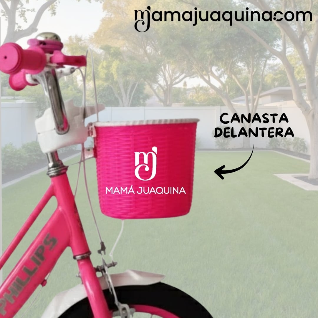BICICLETA CAMPERA ARO 12 «CUTIE» CON CANASTA DARK PINK - 4