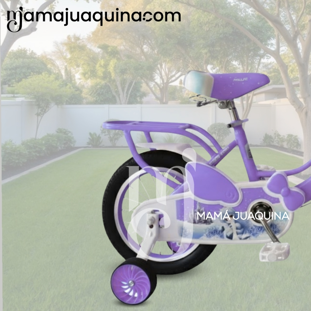 BICICLETA CAMPERA ARO 12 «CUTIE» CON CANASTA PURPLE - 3