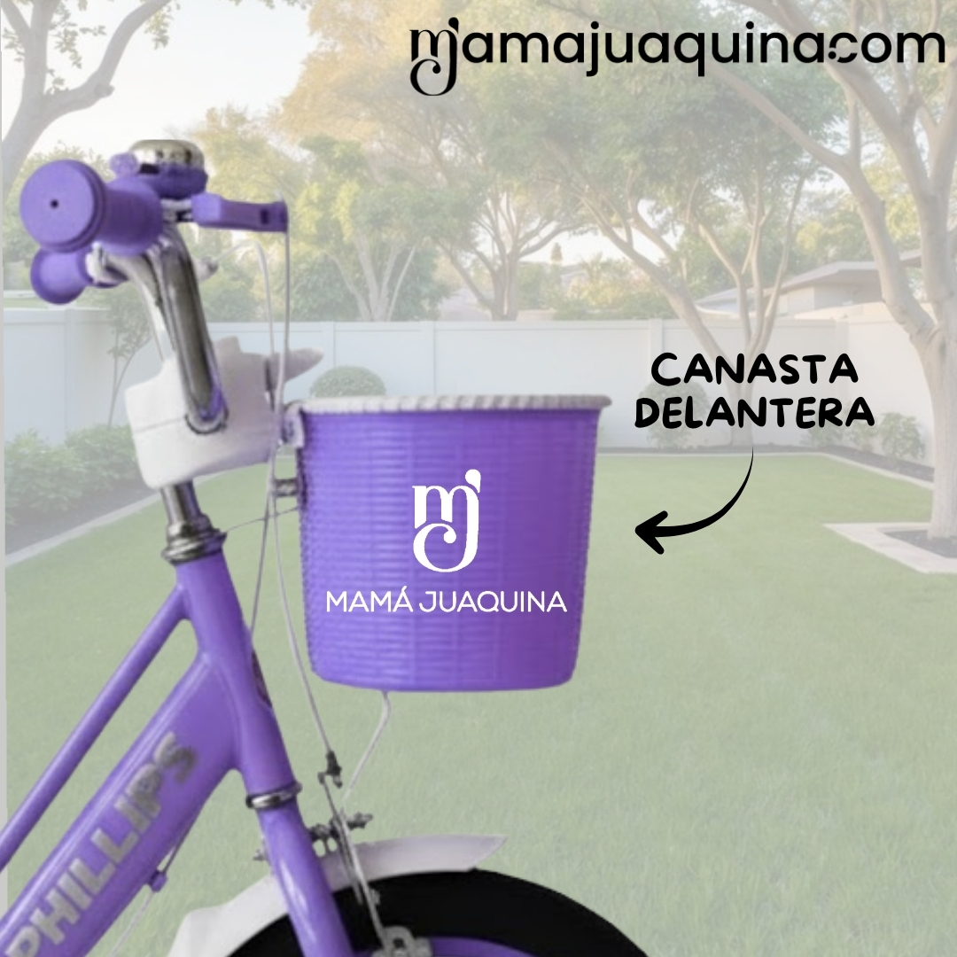 BICICLETA CAMPERA ARO 12 «CUTIE» CON CANASTA PURPLE - 4