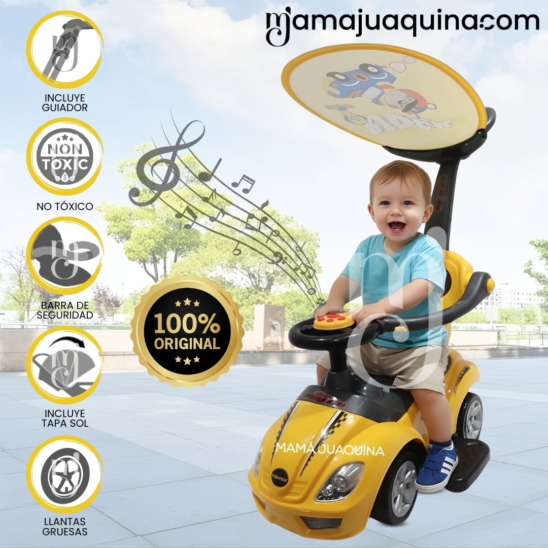 CORREPASILLO EMPUJADOR BUGGY «MEGACAR» PARA NIÑOS YELLOW - 1