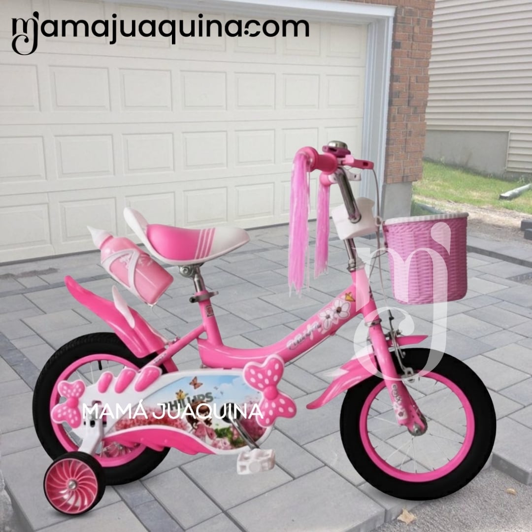 BICICLETA CAMPERA ARO 12 «ANNE» CON CANASTA LIGHT PINK - 2
