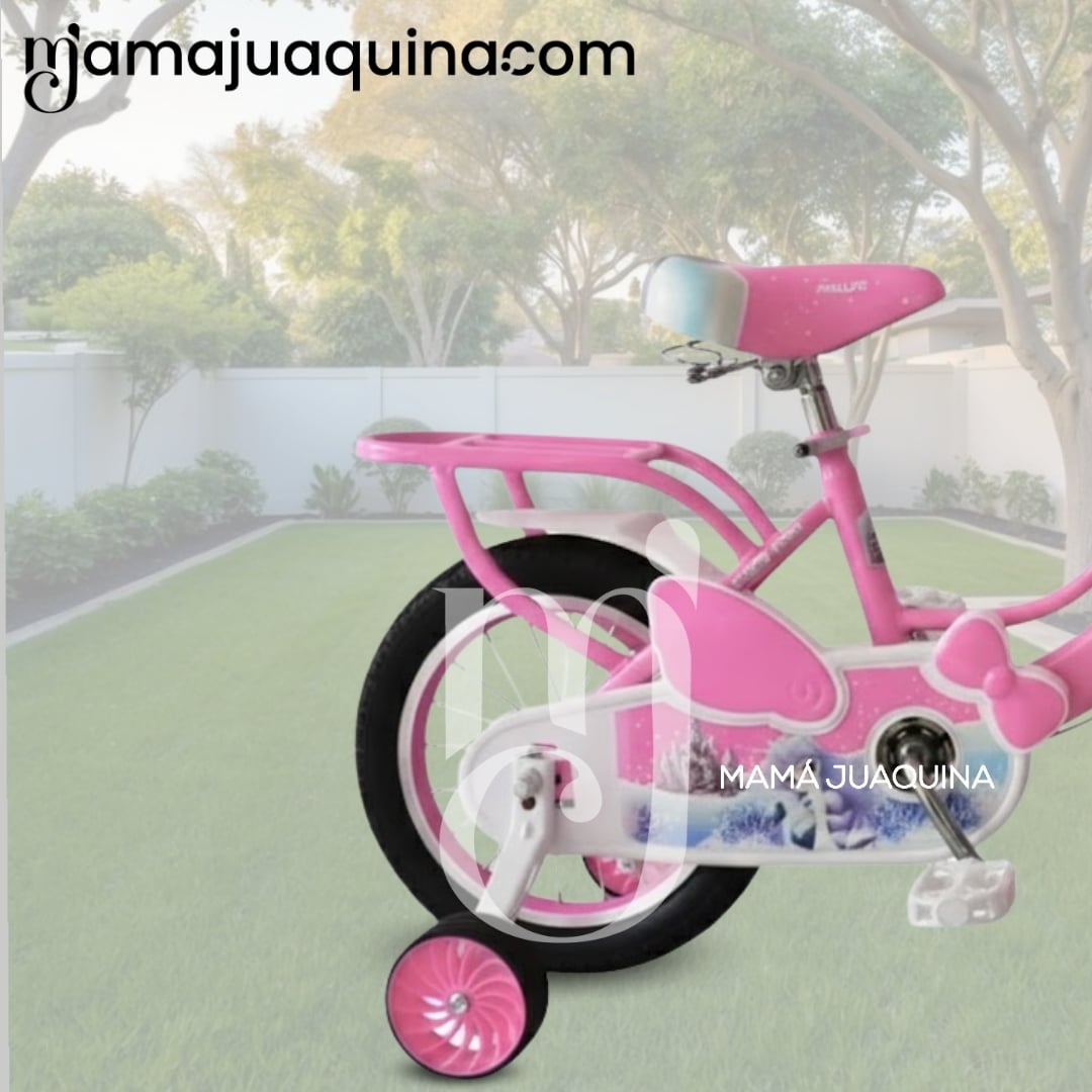 BICICLETA CAMPERA ARO 12 «CUTIE» CON CANASTA PINK - 3