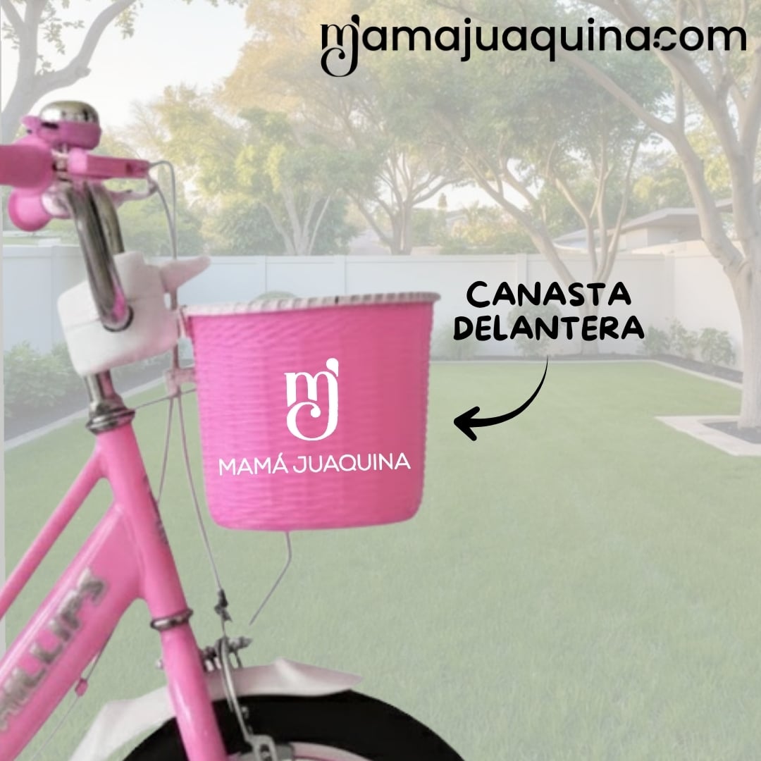 BICICLETA CAMPERA ARO 12 «CUTIE» CON CANASTA PINK - 4