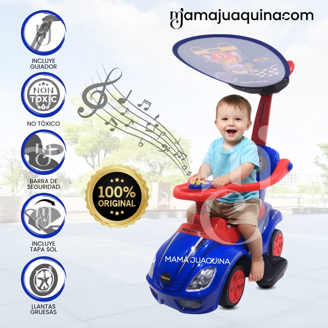 CORREPASILLO EMPUJADOR BUGGY «MEGACAR» PARA NIÑOS BLUE - 1
