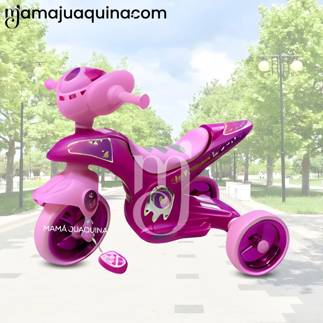 TRIMOTO A PEDAL PARA NIÑOS «SERVANN II» CON BLUETOOTH PINK - 2