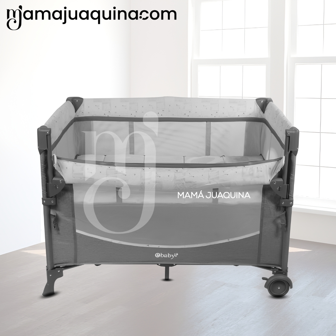 CUNA CORRAL «NELA» MULTI BLUE CON COLCHÓN - 4
