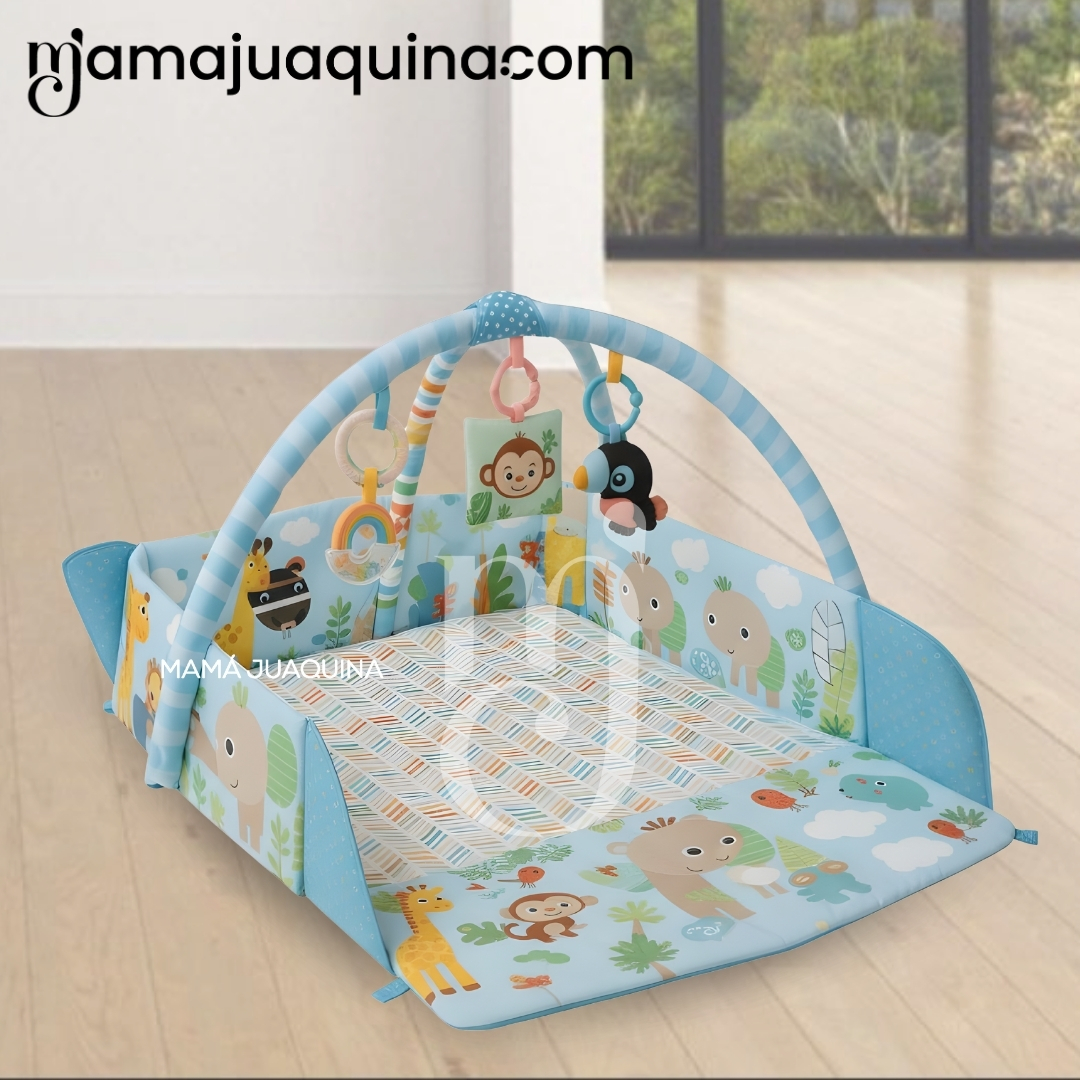 GIMNASIO INTERACTIVO Y ALFOMBRA «BABY JUNGLE» CON PELOTAS - 4