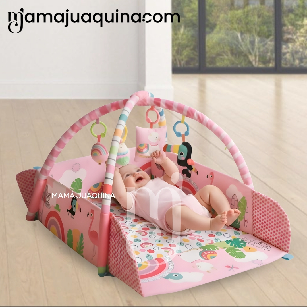 GIMNASIO INTERACTIVO Y ALFOMBRA «BABY JUNGLE» CON PELOTAS - 4