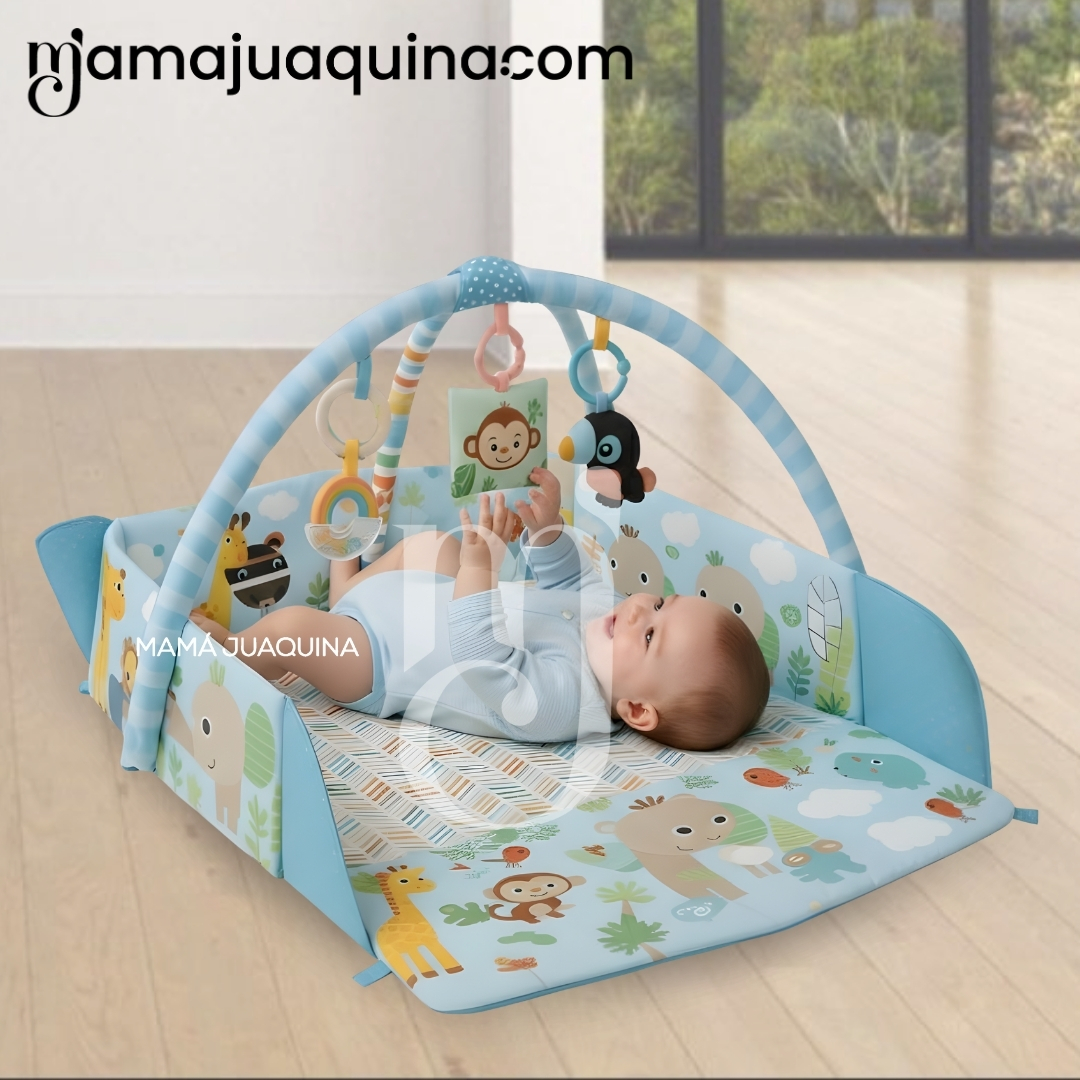 GIMNASIO INTERACTIVO Y ALFOMBRA «BABY JUNGLE» CON PELOTAS - 5