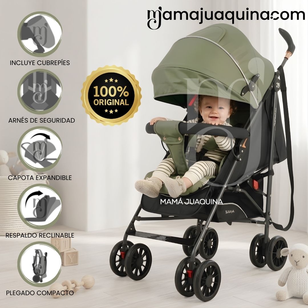 COCHE BASTÓN PLEGADO COMPACTO «MAFY» EDICIÓN EXCLUSIVA GREEN - 1