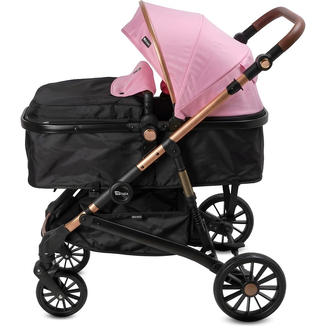 COCHE MOISÉS TRAVEL SYSTEM «INFINITIVE GOLD II» DE LUJO PINK - 1