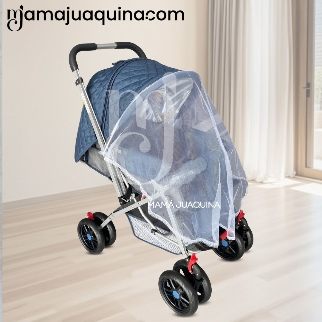 COCHE CUNA DIDACTICO «SHABY» CON MANGO REVERSIBLE BLUE - 4