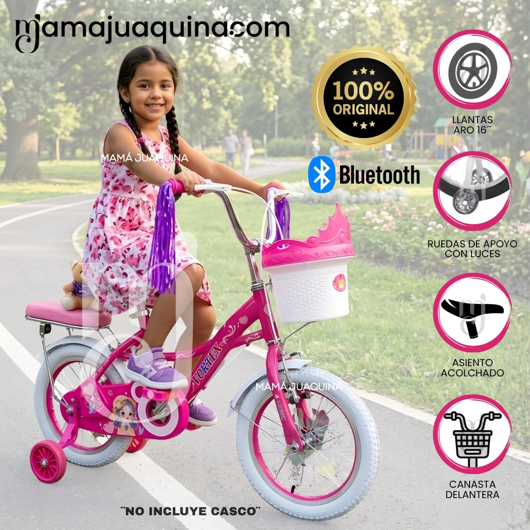 BICICLETA CAMPERA PARA NIÑA ARO 16 «NERY II» CON CANASTA - 1