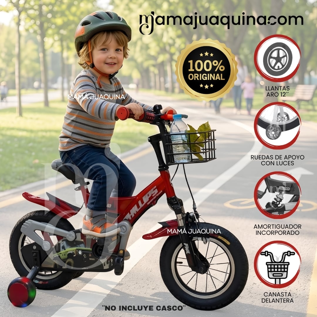 BICICLETA PARA NIÑO ARO 12 «PHILLIPS KIDS» CON CANASTA - 1