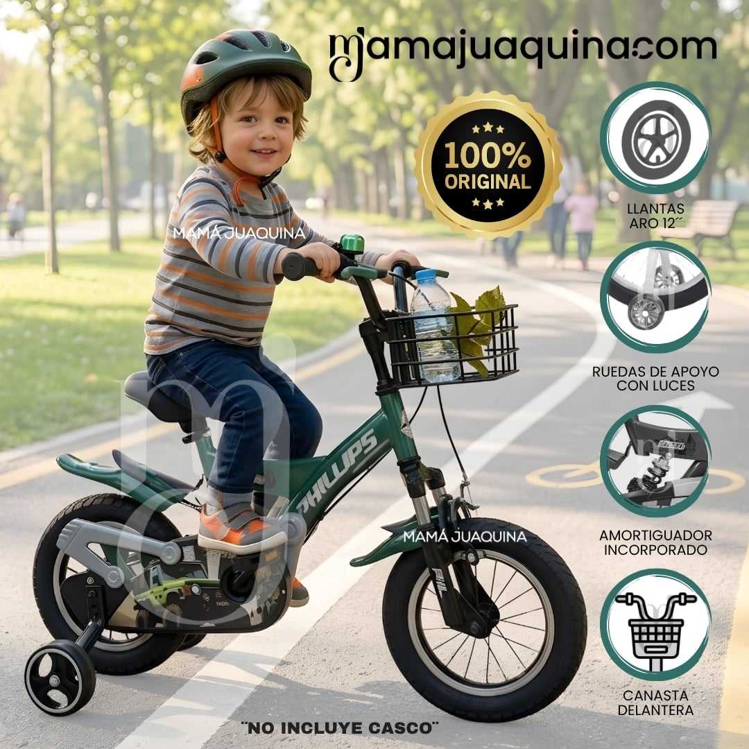 BICICLETA PARA NIÑO ARO 12 «PHILLIPS KIDS» CON CANASTA - 1
