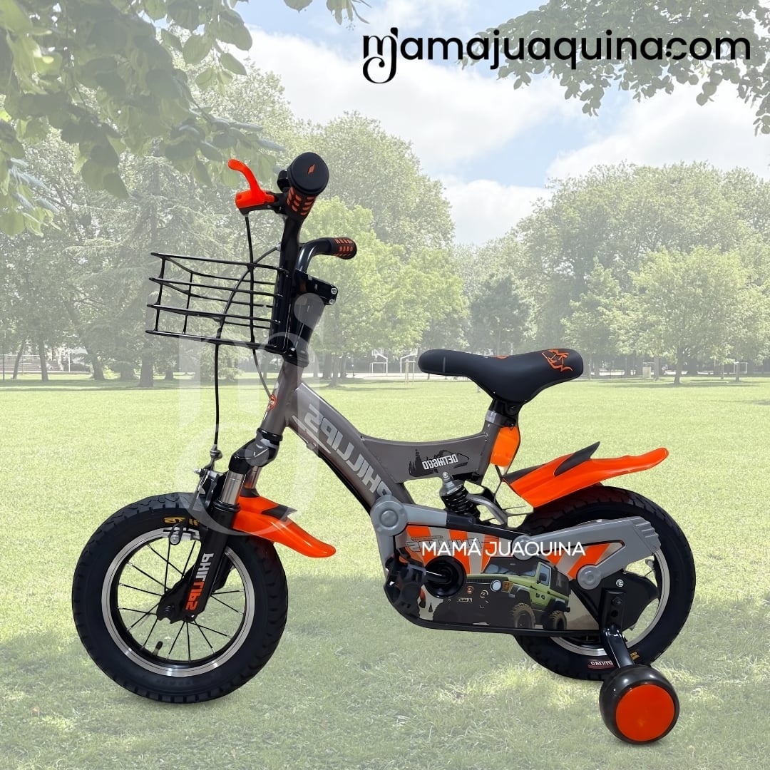 BICICLETA PARA NIÑO ARO 12 «PHILLIPS KIDS» CON CANASTA - 5