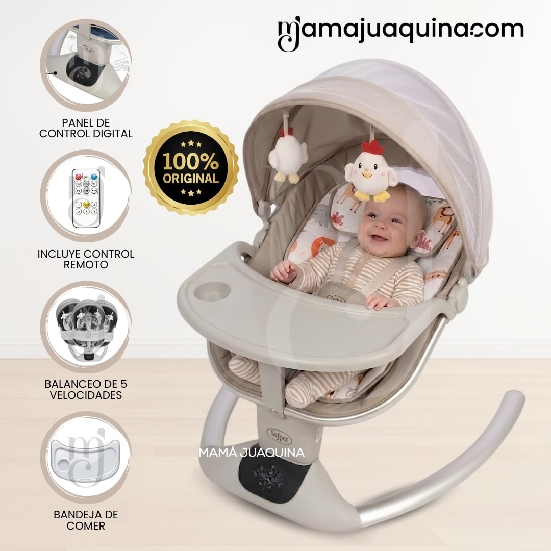 MECEDORA ELÉCTRICA PARA BEBÉS «LUXE NEW» COLECCIÓN EXCLUSIVA - 1