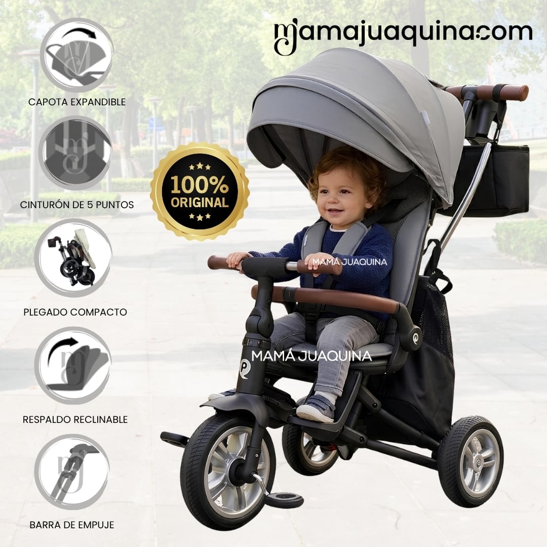 TRICICLO GUIADOR «TOAD» PARA NIÑOS CON BOLSO - 1