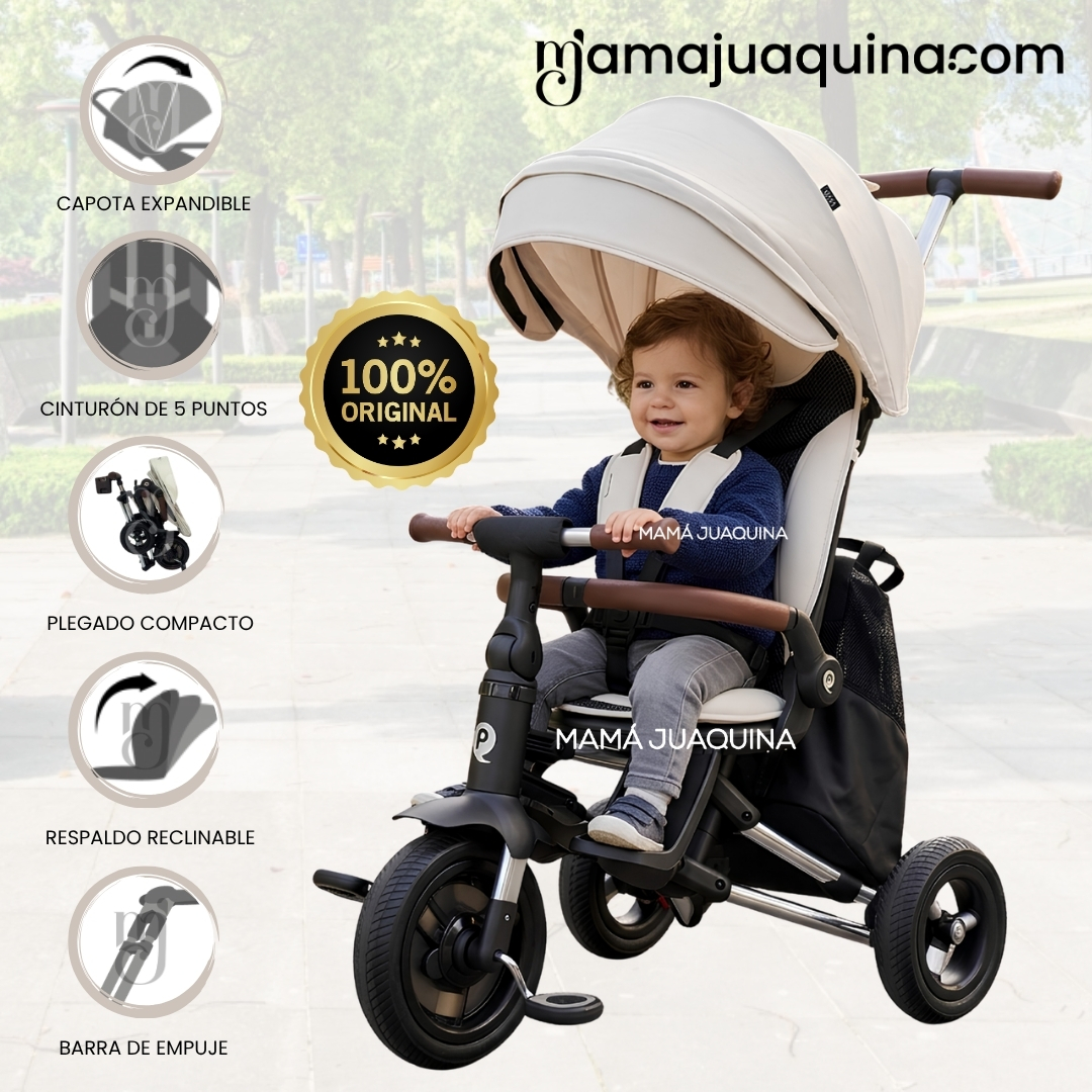 TRICICLO GUIADOR «TOAD» PARA NIÑOS CON BOLSO - 1