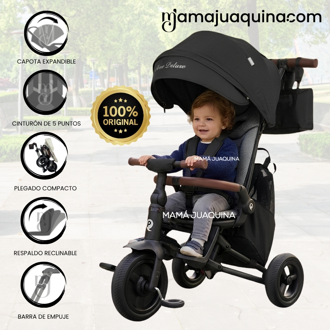 TRICICLO GUIADOR «TOAD» PARA NIÑOS CON BOLSO - 1
