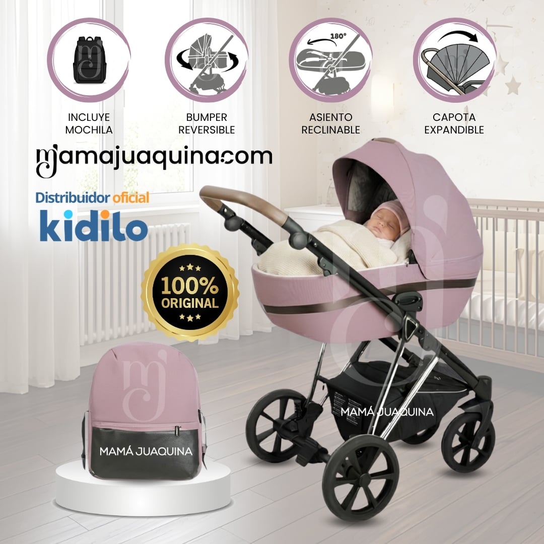 COCHE MOISÉS TRAVEL SYSTEM KIDILO «DAKIT» CON MOCHILA PAÑALERA - 1