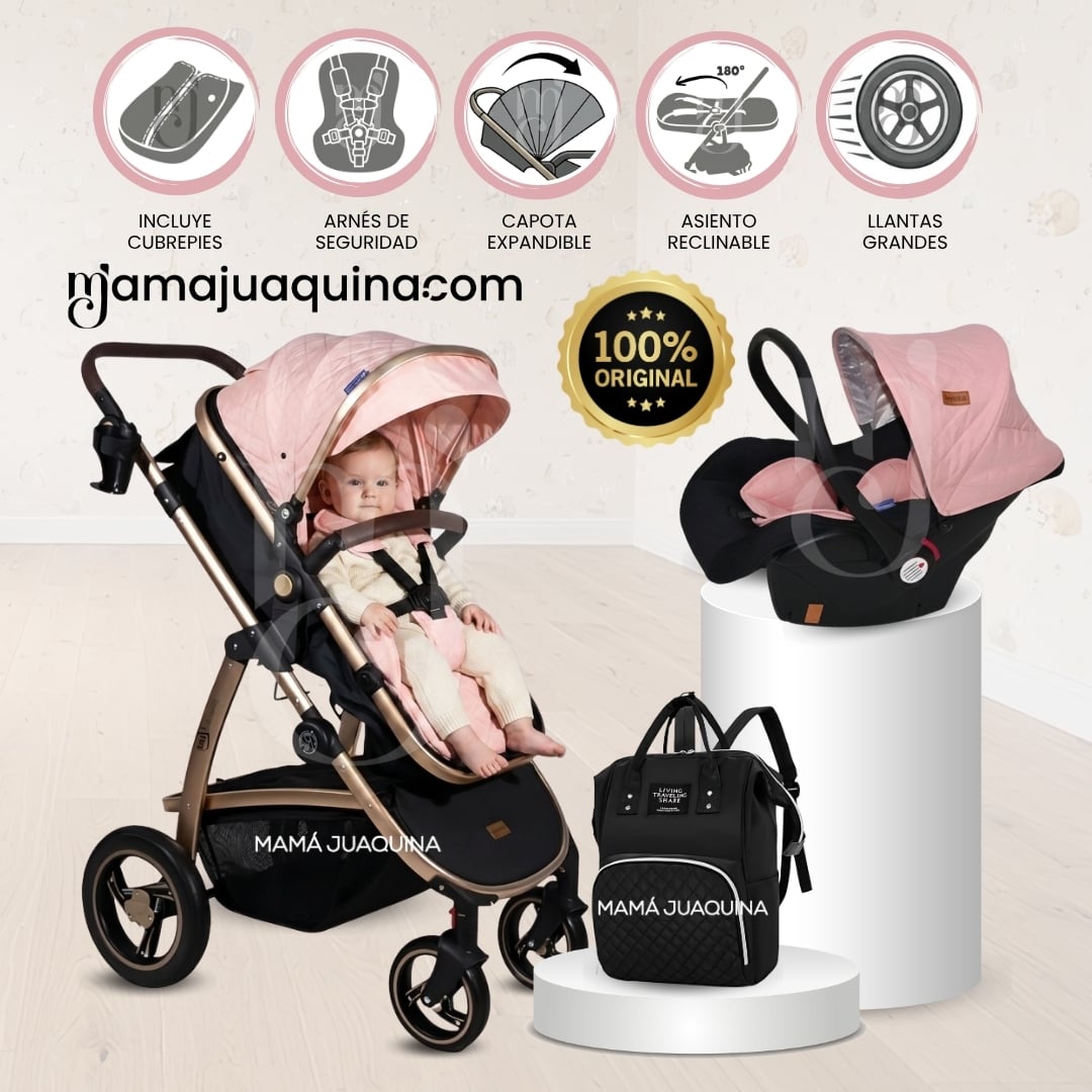 COCHE MOISÉS TRAVEL SYSTEM «SPEED PRINCE» CON PORTABEBÉ Y MOCHILA PAÑALERA - 1