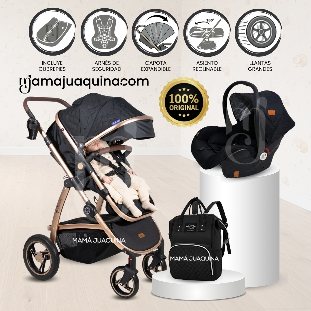 COCHE MOISÉS TRAVEL SYSTEM «SPEED PRINCE» CON PORTABEBÉ Y MOCHILA PAÑALERA - 1