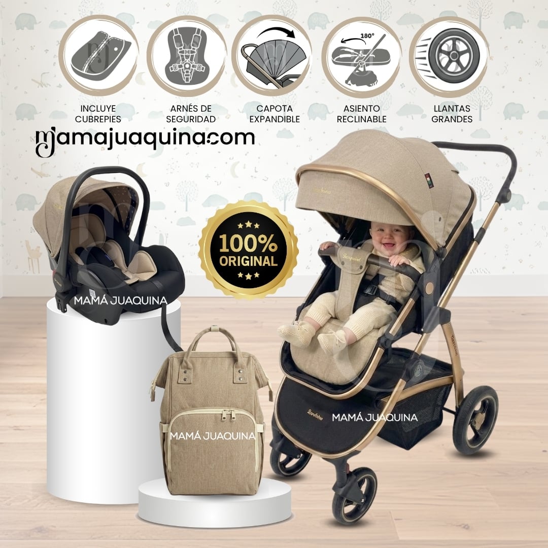 COCHE MOISÉS TRAVEL SYSTEM «SPEED PRINCE PLUS» CON MOCHILA PAÑALERA Y PORTABEBÉ - 1