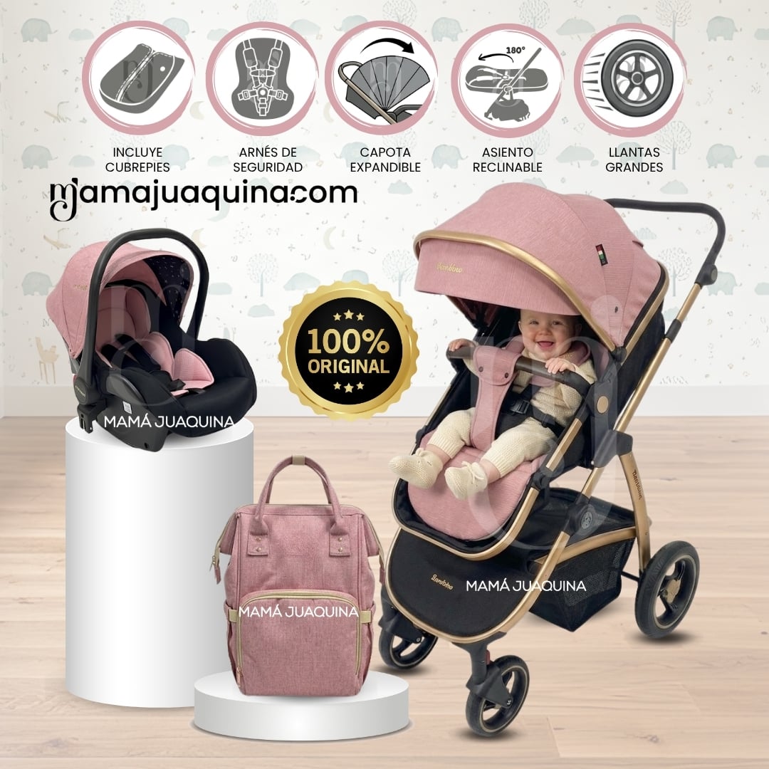 COCHE MOISÉS TRAVEL SYSTEM «SPEED PRINCE PLUS» CON MOCHILA PAÑALERA Y PORTABEBÉ - 1