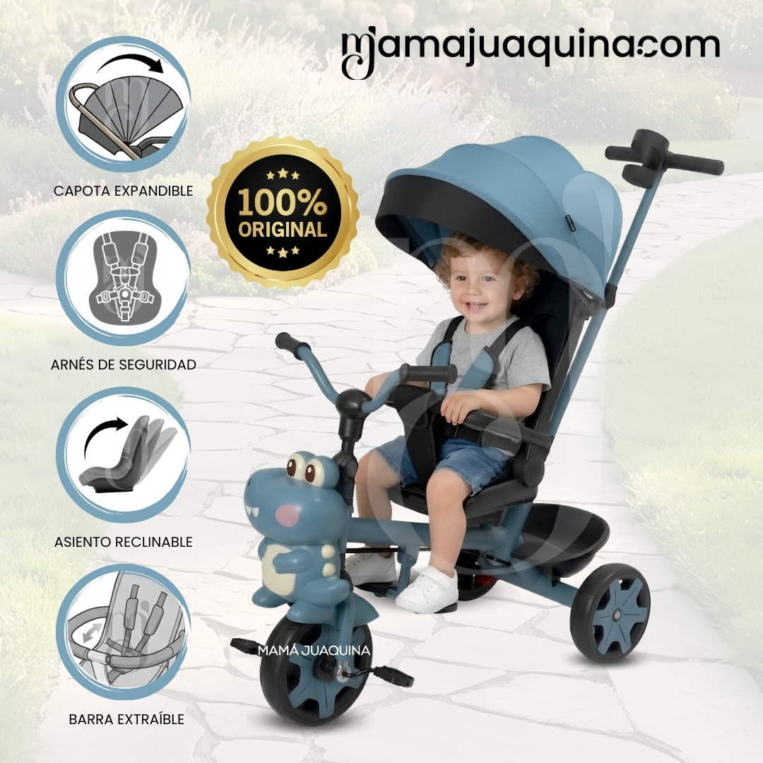 TRICICLO GUIADOR «CROCODILE» EDICIÓN ESPECIAL SKY BLUE - 1