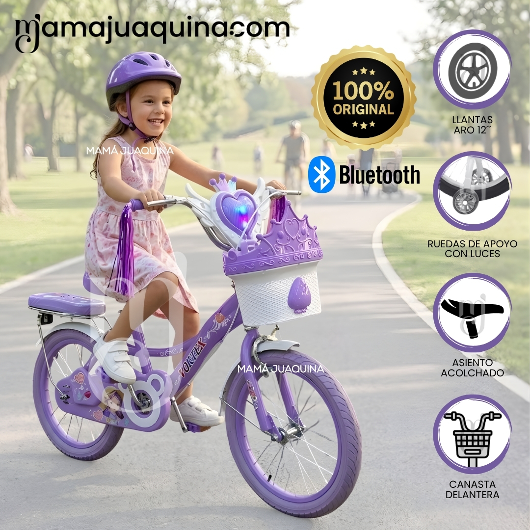 BICICLETA CAMPERA PARA NIÑA ARO 12 «NERY» CON CANASTA - 1