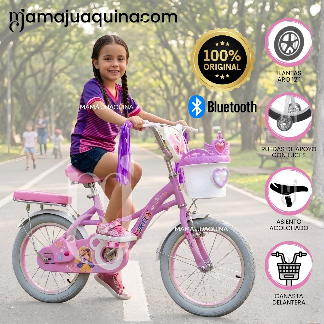 BICICLETA CAMPERA PARA NIÑA ARO 12 «NERY» CON CANASTA - 1