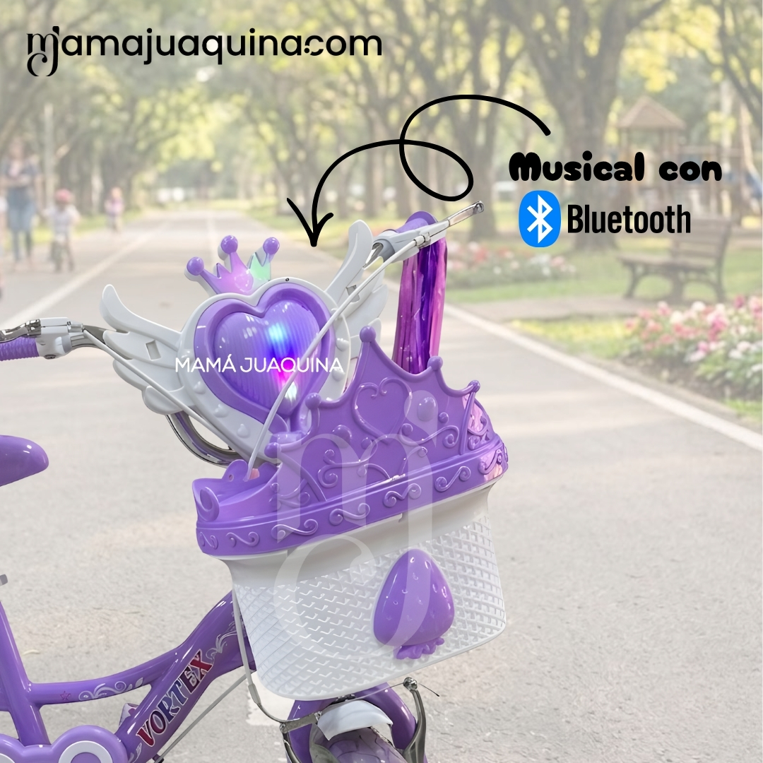 BICICLETA CAMPERA PARA NIÑA ARO 12 «NERY» CON CANASTA - 3