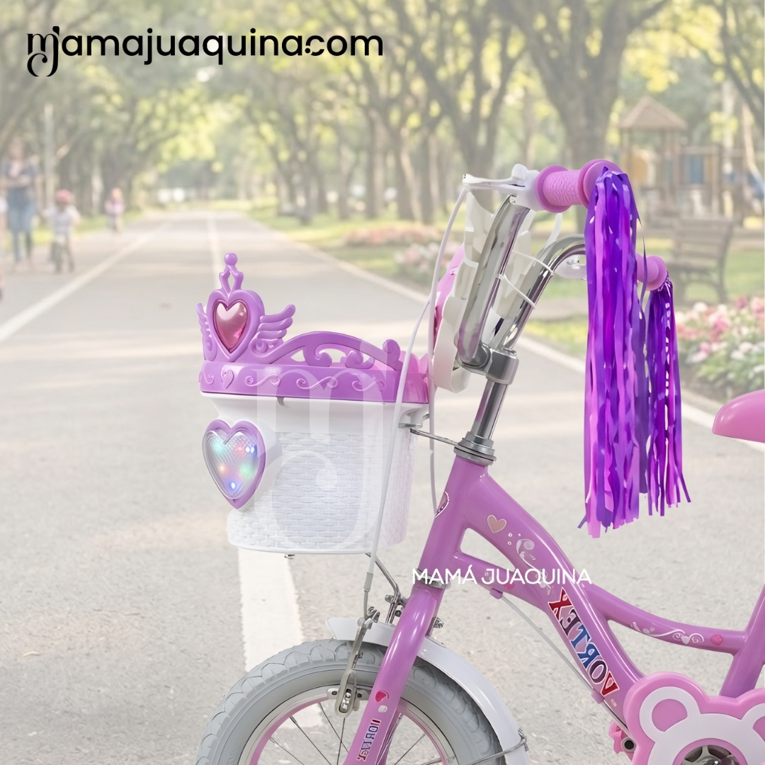 BICICLETA CAMPERA PARA NIÑA ARO 12 «NERY» CON CANASTA - 4