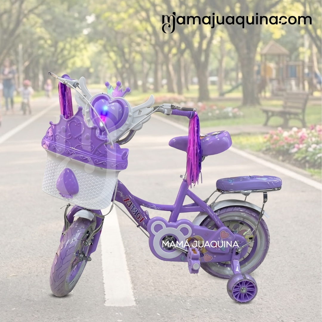 BICICLETA CAMPERA PARA NIÑA ARO 12 «NERY» CON CANASTA - 6