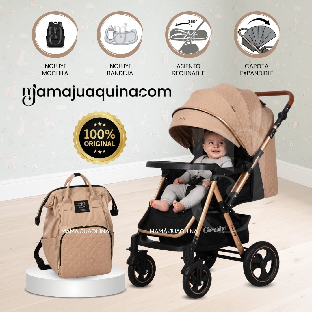 COCHE CUNA DE LUJO «GEOBY» CON MOCHILA - 1