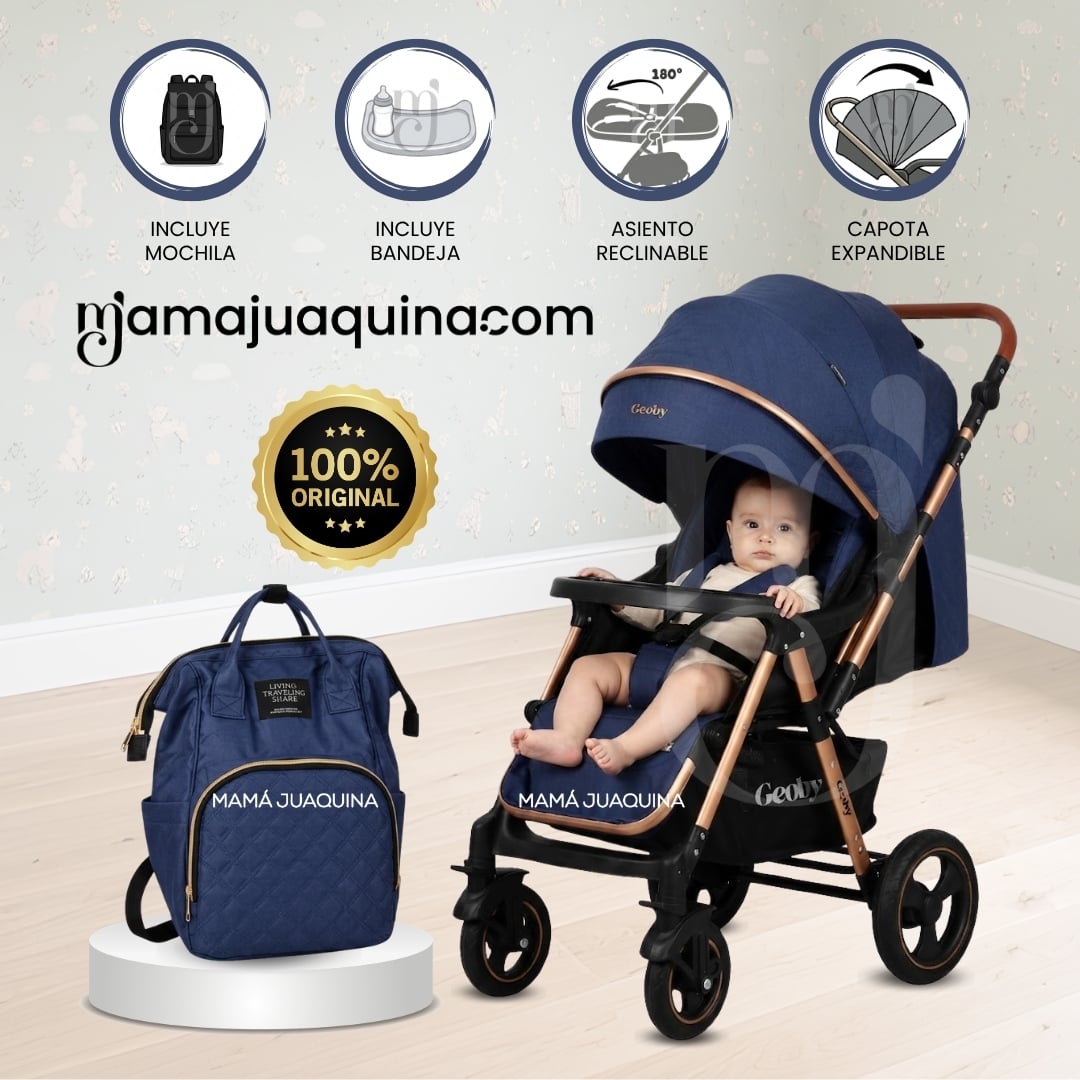 COCHE CUNA DE LUJO «GEOBY» CON MOCHILA - 1