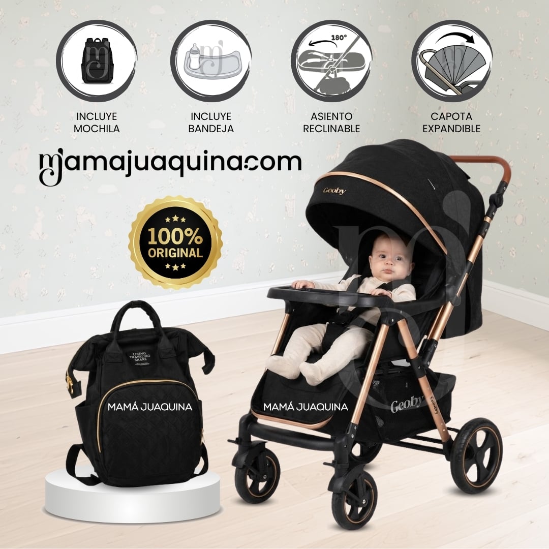 COCHE CUNA DE LUJO «GEOBY» CON MOCHILA - 1