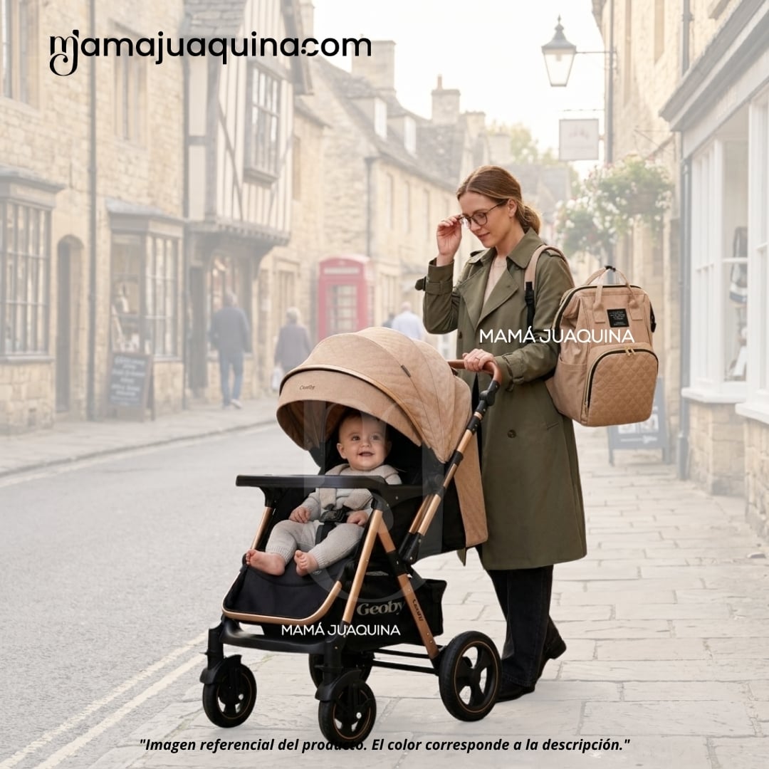 COCHE CUNA DE LUJO «GEOBY» CON MOCHILA - 2