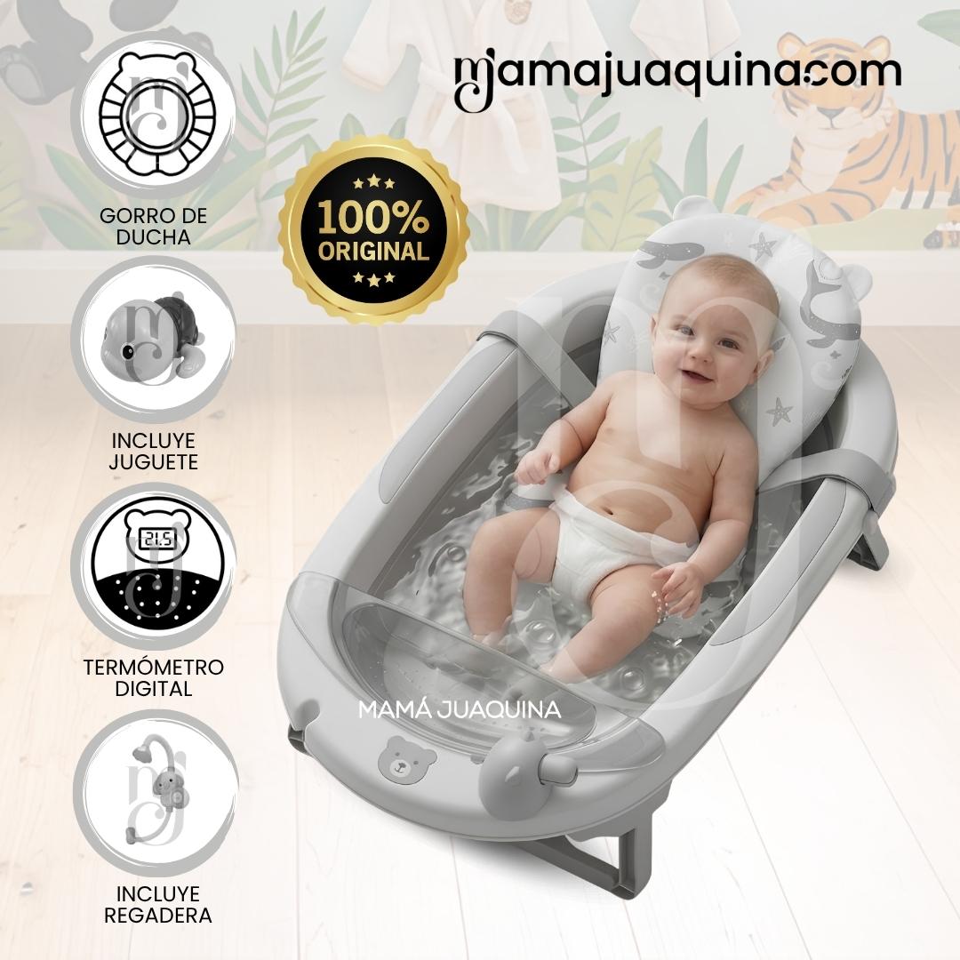 BAÑERA PLEGABLE PARA BEBÉ «JADDE PLUS» CON ACCESORIOS - 1