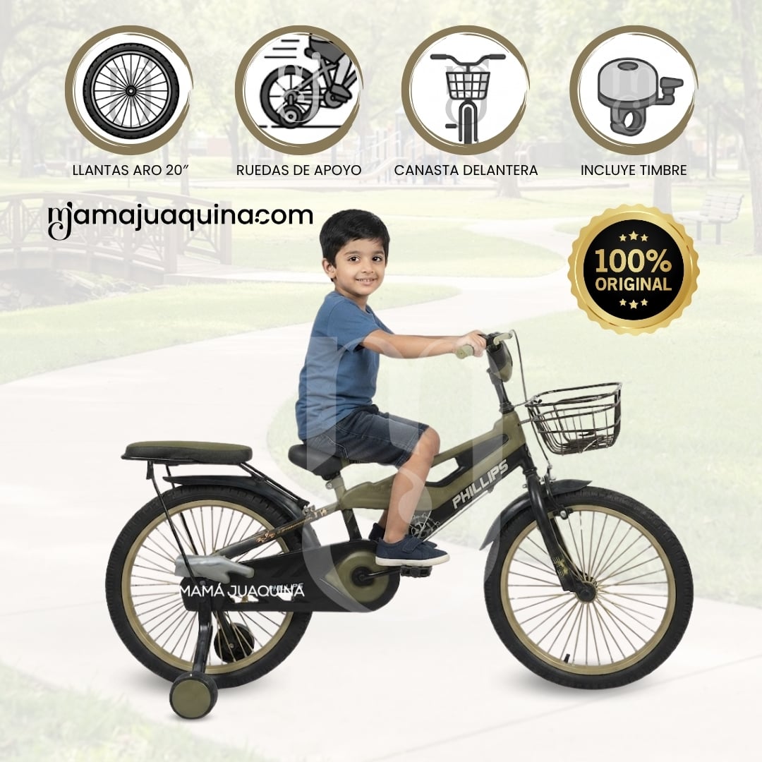BICICLETA PARA NIÑO ARO 20 «MEGATRON» CON CANASTA GREEN - 1